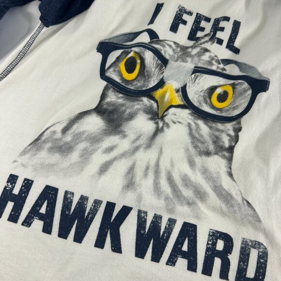 Arizona Jeans Co Womens Size Large 14-16 I Feel Hawkward Long Sleeve T Shirt - Picture 3 of 5